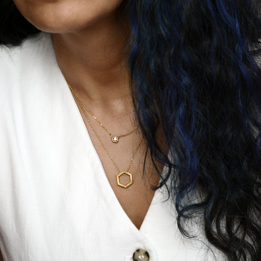 Reversible Honey Comb Pendant