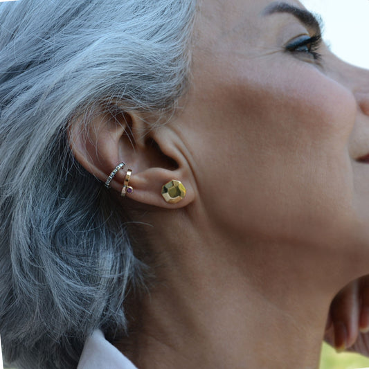 Globe Birthstone Ear Cuff