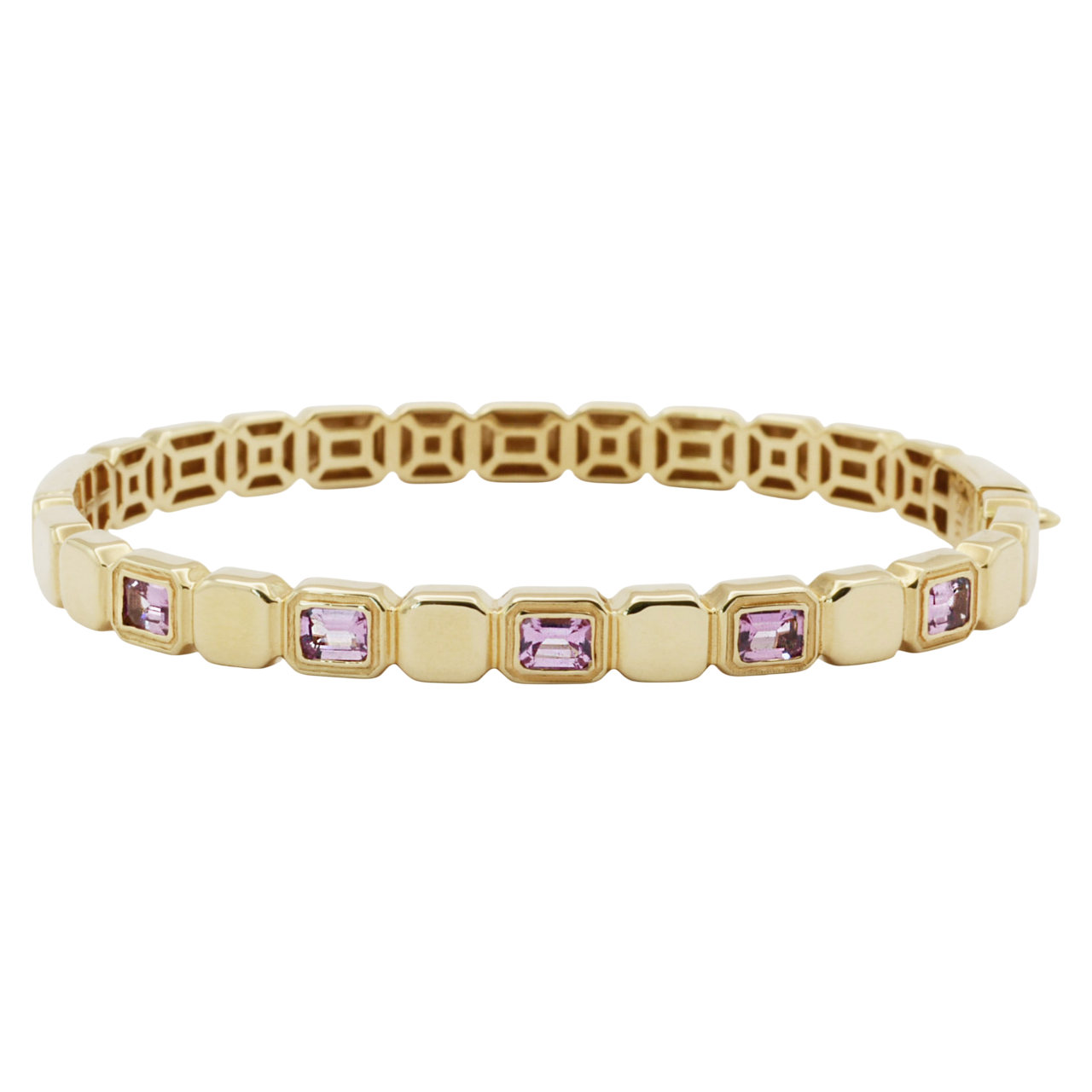 Bella Pink Sapphire Emerald Bangle