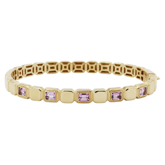 Bella Pink Sapphire Emerald Bangle