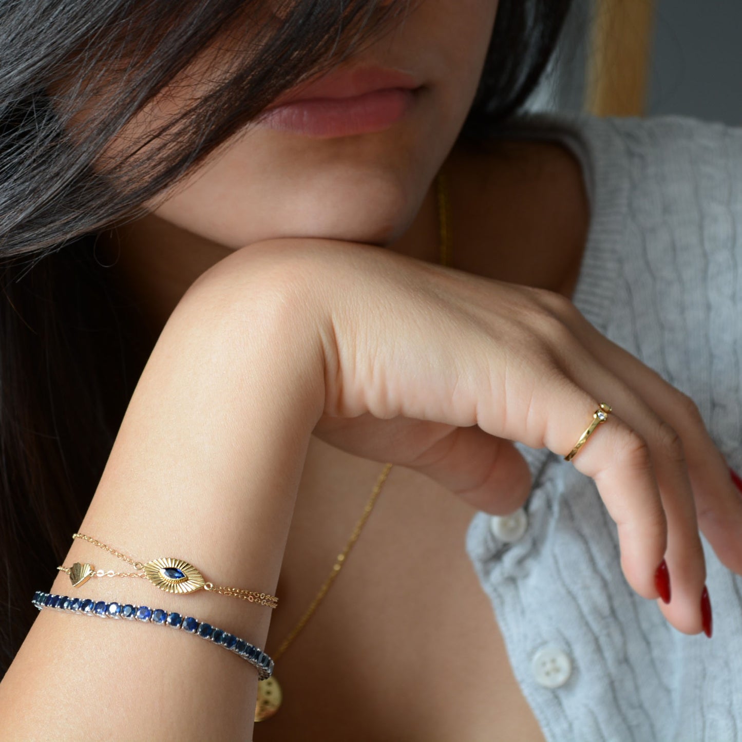 Blue Sapphire Tennis Bracelet