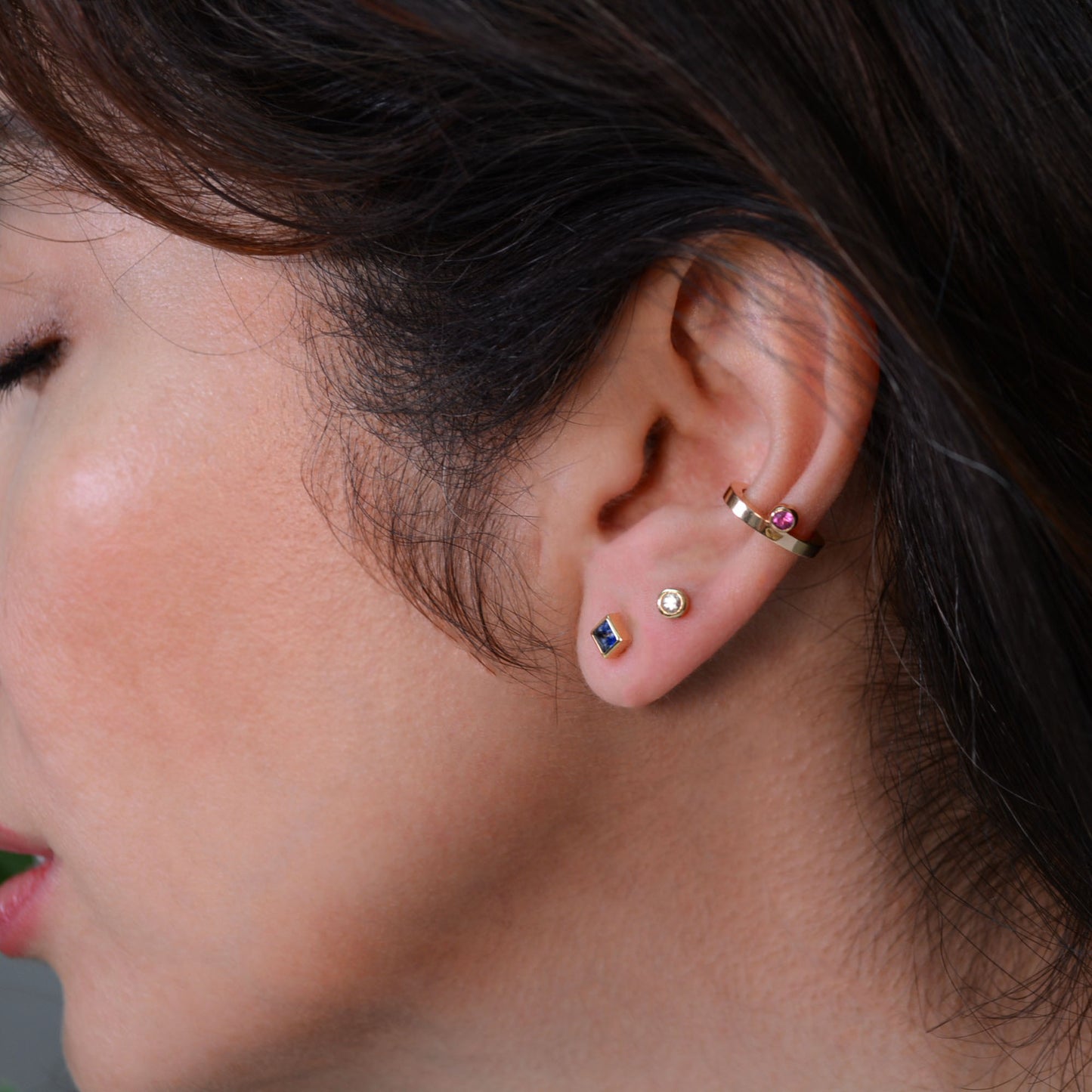 Globe Birthstone Ear Cuff