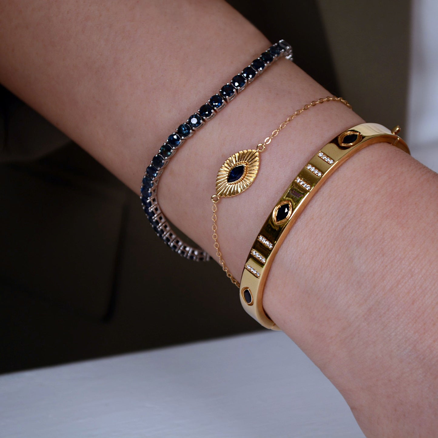 Blue Sapphire Tennis Bracelet