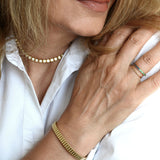 Two Tone Gemstone Eternity Band