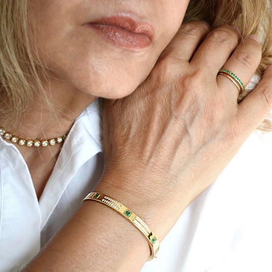 Harmony Emerald Bangle
