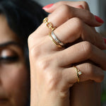 Beaded Step Stacker Ring