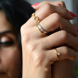 Beaded Step Stacker Ring