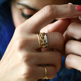Beaded Step Stacker Ring