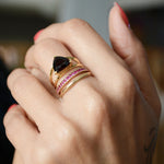 Beaded Curve Stacker Ring