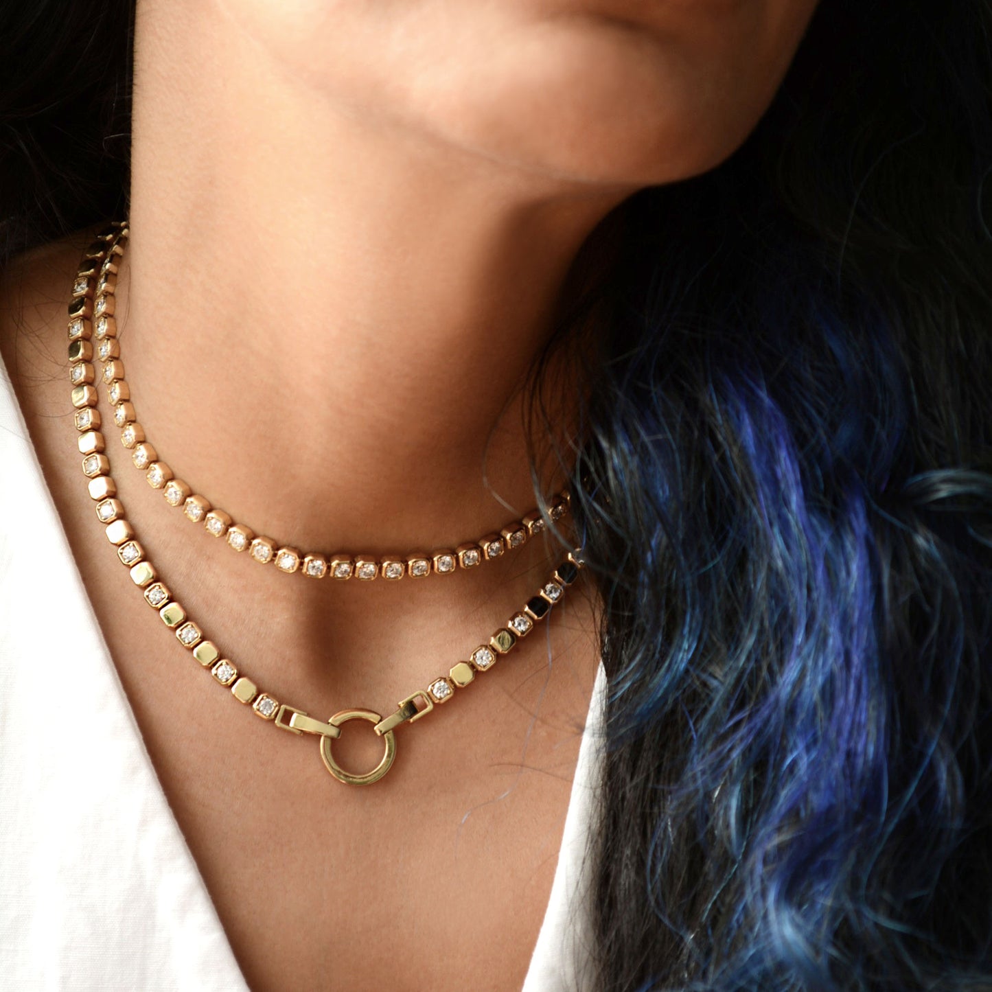 Bella Half Way Diamond Tennis Necklace