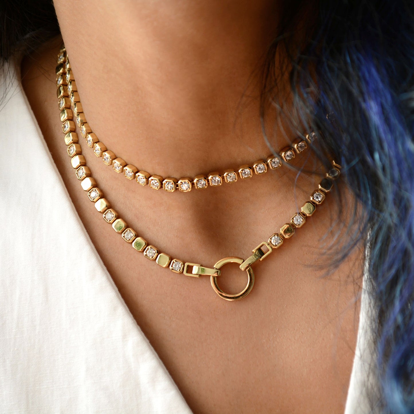 Bella Half Way Diamond Tennis Necklace