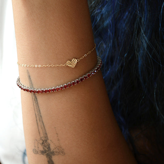 Elora Reversible Heart Chain Bracelet