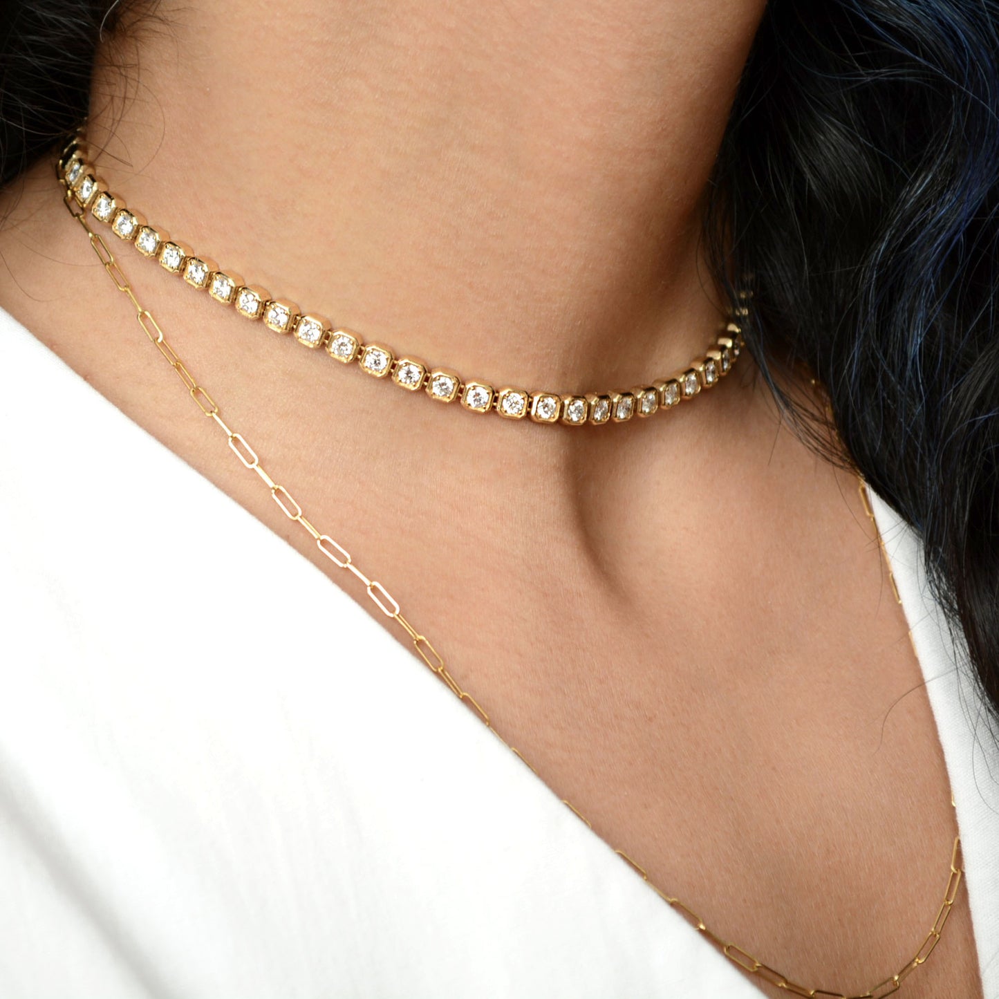 Bella Half Way Diamond Tennis Necklace
