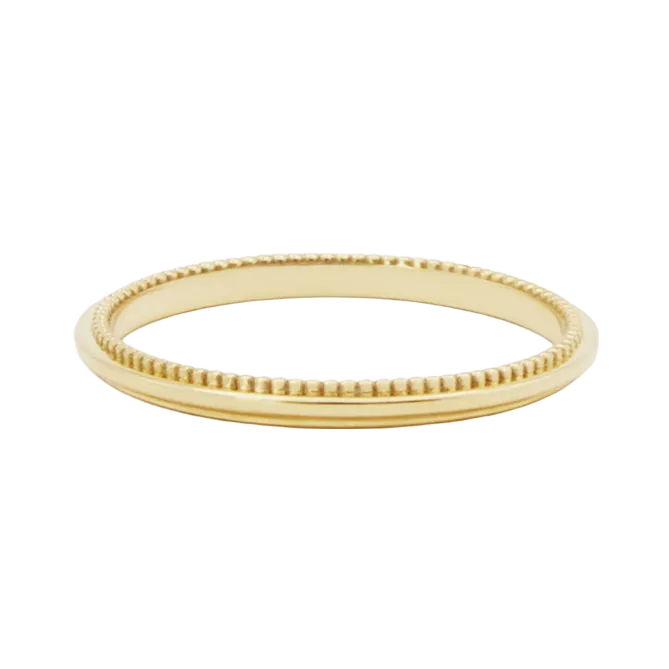 Beaded Curve Stacker Ring