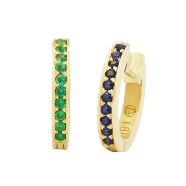 Pavé Gemstone Reversible Huggie