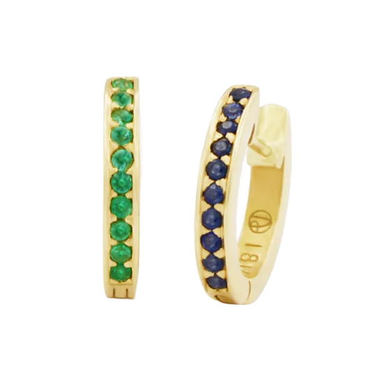 Pavé Gemstone Reversible Huggie