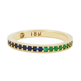 Two Tone Gemstone Eternity Band